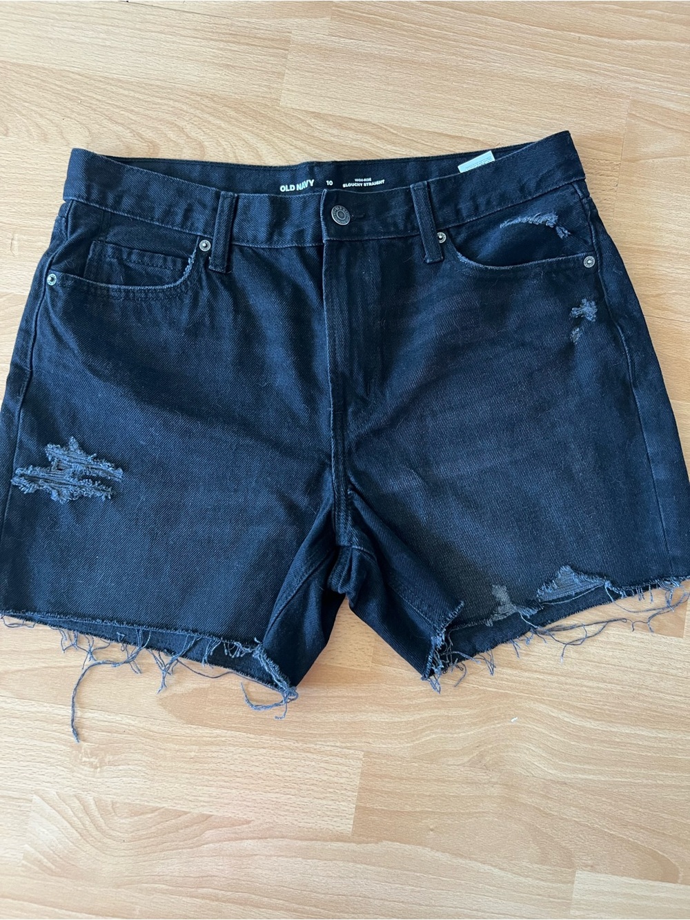 Old Navy Black Frayed Hem Distressed Jean Shorts